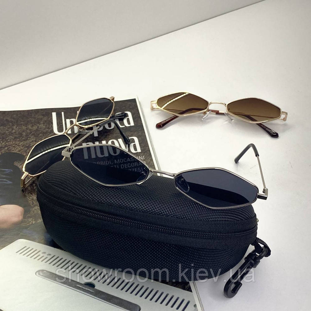 Жіночі модні сонцезахисні окуляри Elegance (002) silver Київ - фото 2