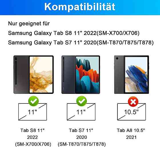 Фирменный чехол-книжка с Bluetooth клавиатурой для планшета Samsung Galaxy Tab S8 2022/ S7 2020 11 дюймов Днепр