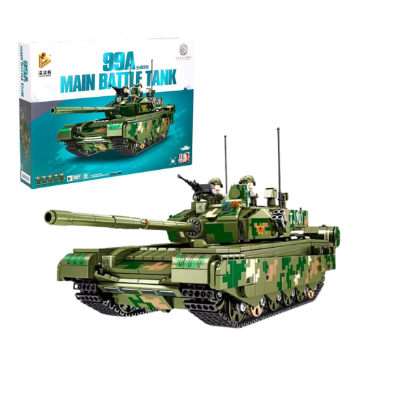 Конструктор дитячий ігровий танк військовий 99A PANLOS на 1309 деталей зеленого кольору Кам'янець-Подільський
