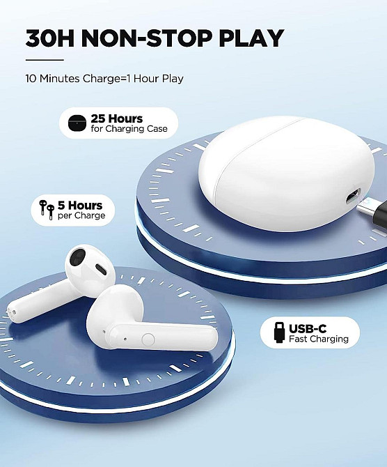 Навушники BTW86 Bluetooth бездротові навушники Bluetooth 5.3 із 4 мікрофонами HD водонепроникні навушники IPX7 Дніпро - фото 4
