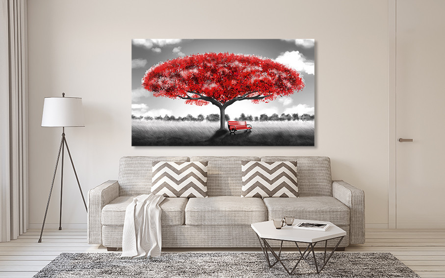 Картина холст у вітальню / спальню   Червоне дерево    MLP_76 ( 60х30см ) 90х180см Київ - фото 2