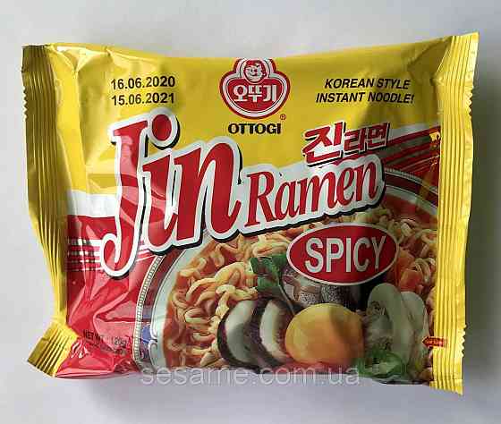 Корейська локшина Рамен Jin Ramen Spicy Ottogi зі смаком грибів Відтоги 120g Харків