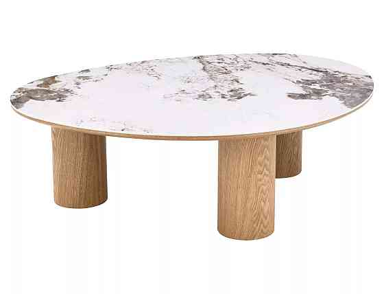 Журнальний столик ADELIS білий PANDORO/дуб 110*80 Днепр