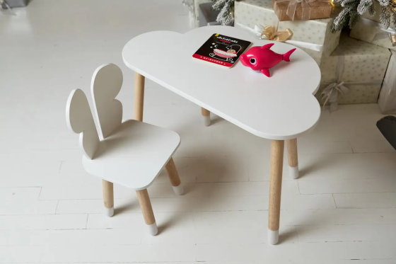 Дитячий столик Хмара та стільчик Метелик білий Вінниця