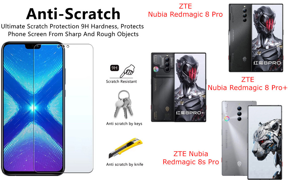 Защитное стекло NeoGlass для ZTE Nubia Redmagic 8 Pro, 8 Pro+, 8s Pro – ультрапрозрачное и устойчивое Киев - изображение 1