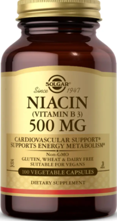 Ниацин витамин В3 SOLGAR Niacin (Vitamin B3) 500mg 100 раст капс Киев