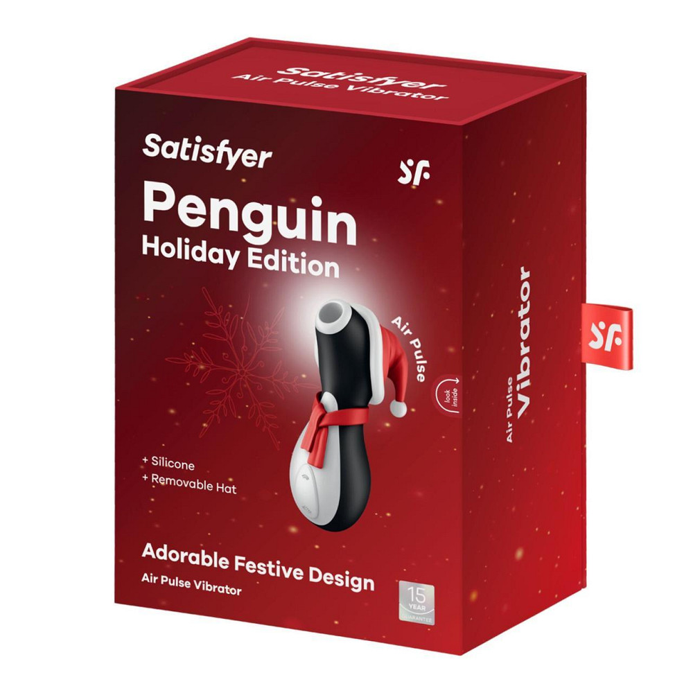 Вакуумний кліторальний стимулятор Satisfyer Penguin Holiday Edition, у шапочці та шарфі Sex Aura Київ - фото 6