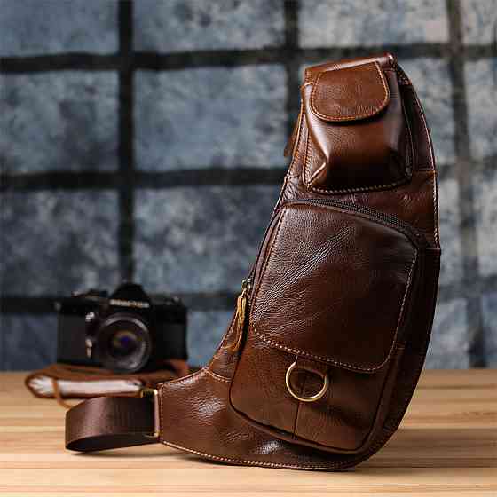 Мужская сумка через плечо из натуральной кожи Vintage 22959 Коричневый Киев