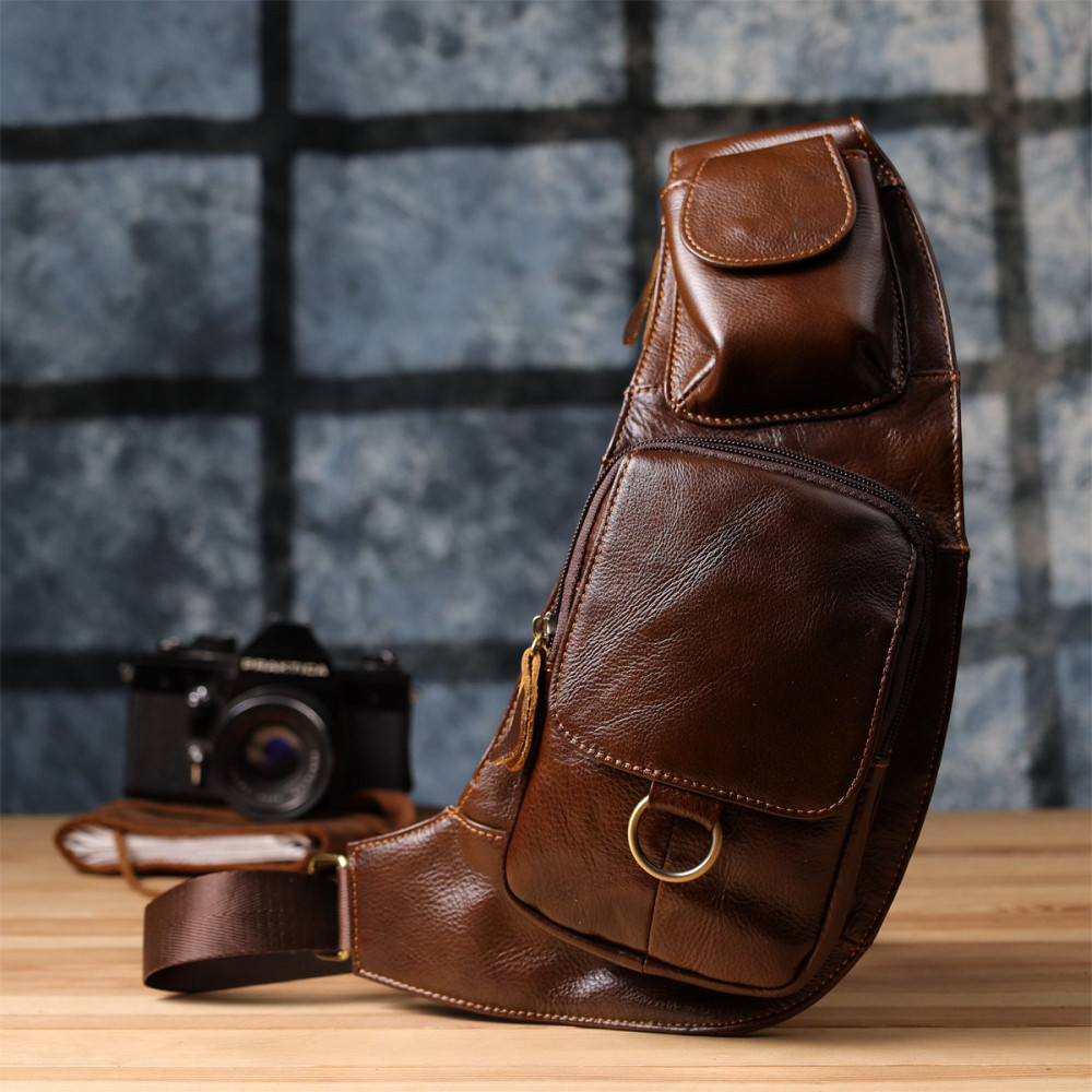 Мужская сумка через плечо из натуральной кожи Vintage 22959 Коричневый Киев - изображение 3