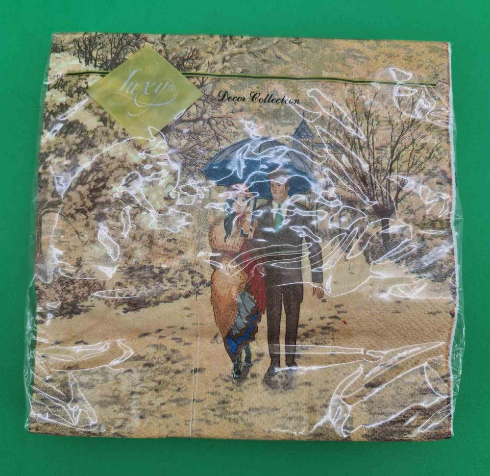 Новогодняя бумажная салфетка (ЗЗхЗЗ, 20шт) LuxyНГ Рождественское свидание (847) (1 пачка) Харьков - изображение 4