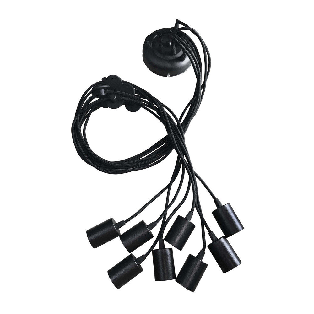 Підвісна люстра павук чорна 8 ламп Е27 Spider 149-8 Одеса - фото 3