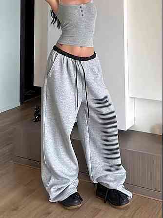 Жіночі стильні оверсайз штани з накатом двонитка Одеса