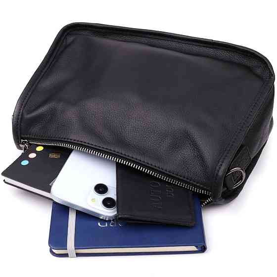 Сумка на плече з натуральної шкіри Vintage 23001 Чорний Київ