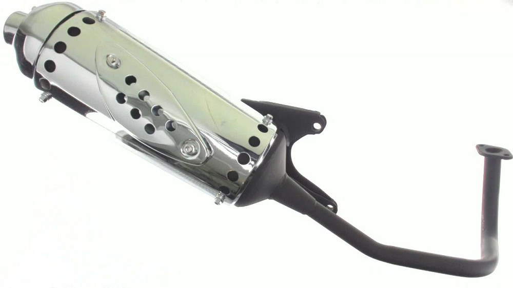 Глушитель скутер 4 Т  50 WIND (круглый, хром) Мукачево - изображение 1