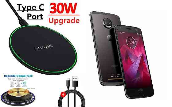Бездротовий зарядний пристрій Copper до 30W для LG V50 ThinQ, V50 ThinQ 5G, V50s ThinQ, USB-C, LED Київ