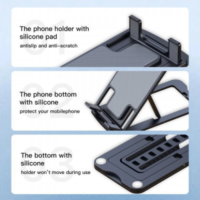 Подставка для планшета Choetech + для смартфона, настольная, универсальная (H064-GY) Винница - изображение 9