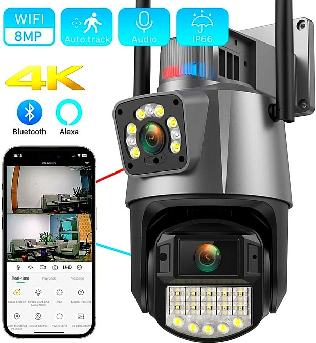 Уличная поворотная Wi-Fi Камера видеонаблюдения: 8Мп.Anbiux Харьков - изображение 1