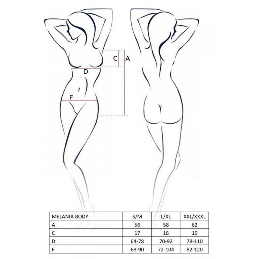 Боді Passion MELANIA BODY L/XL, black Sex Aura Київ - фото 5