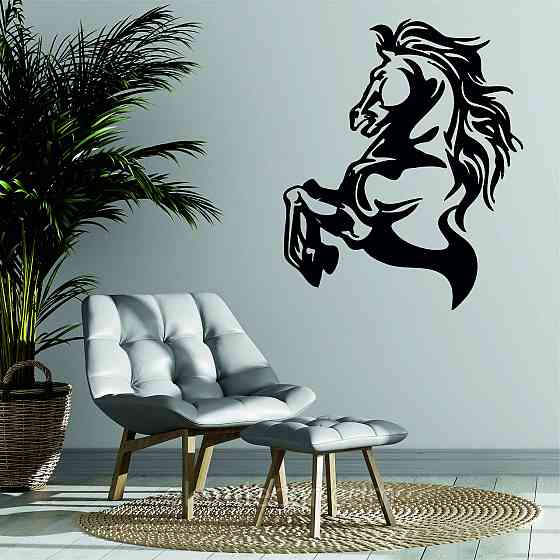 Декоративное настенное Панно «Лошадь», Декор на стену 70*57 см, Черный Киев