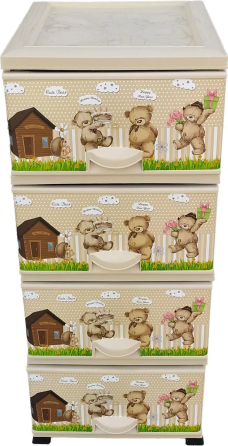Комод пластик 375х455х900мм с рисунком Мишки 4 ящика Харьков