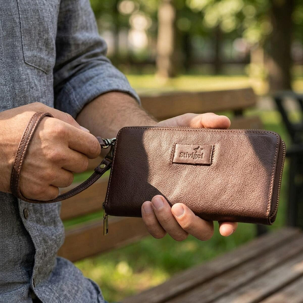 Мужской кожаный клатч для карт купюр и документов SHVIGEL 19121 Коричневый Киев - изображение 10