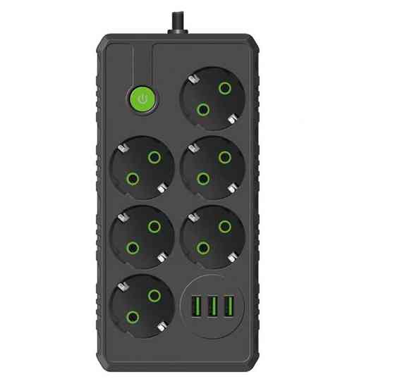 Подовжувач UA Power F17U 3USB на 6 розеток, 4 м, чорний Вінниця