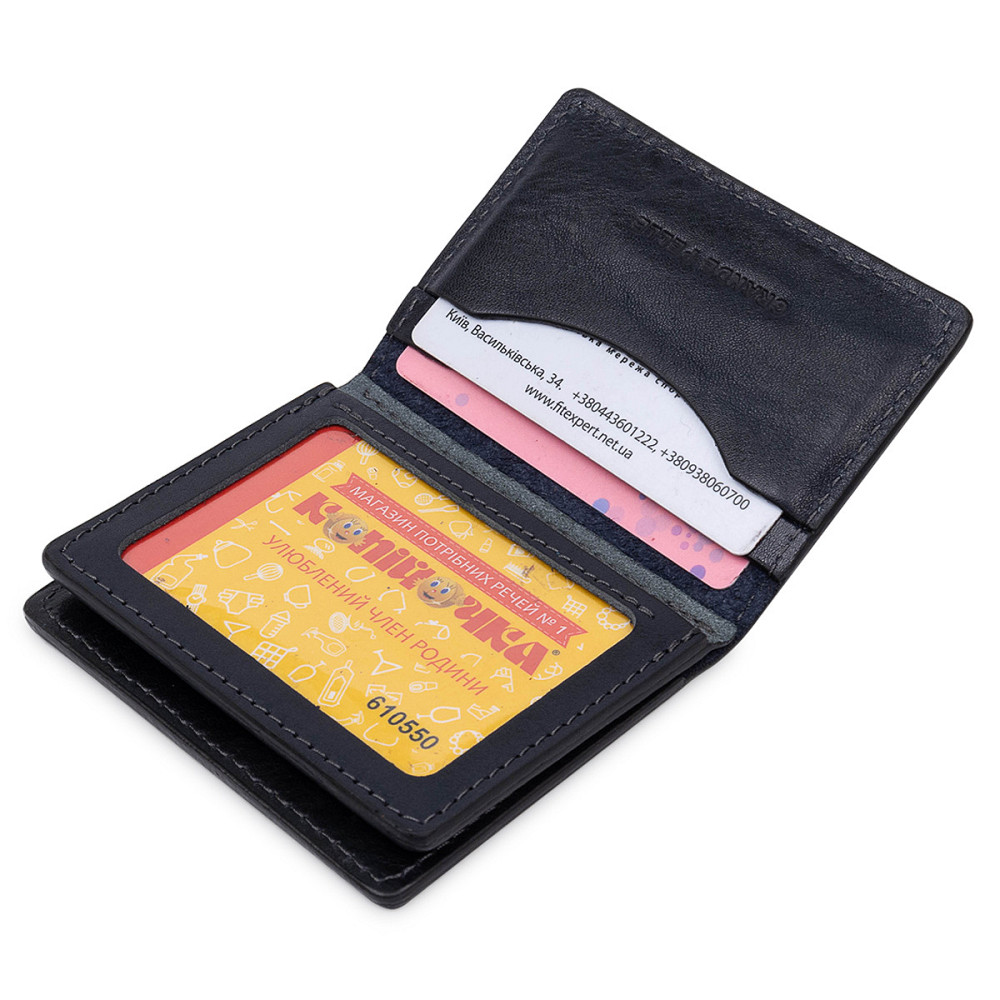 Кожаная обложка для прав GRANDE PELLE 11539 Синий Киев - изображение 5