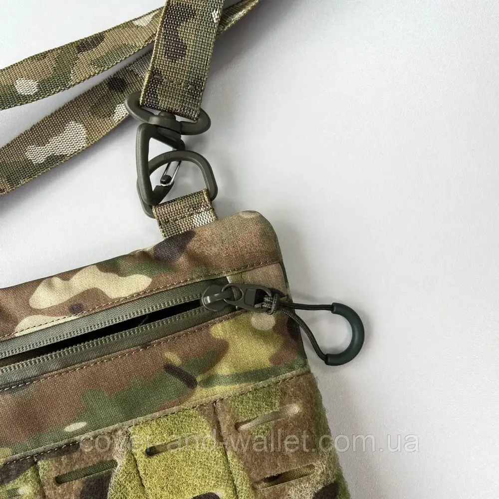 Тонкая тактическая сумка из прочной ткани маленького размера в цвете Multicam с велкро Киев - изображение 3