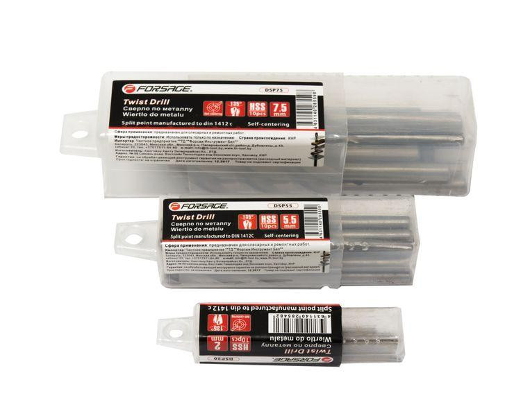 Сверло по металлу 1.0мм HSS (10шт), в пластиковом футляре Forsage F-DSP10 Одесса - изображение 3