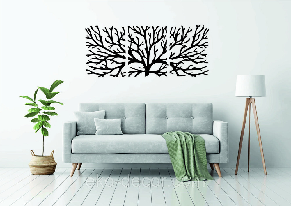 Декоративное настенное Панно «Дерево» Декор на стену 110*260 см, Черный Киев - изображение 8