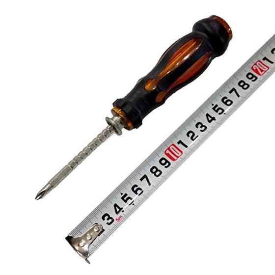 Отвёртка двусторонняя с фиксатором Чёрно-Жёлая, размер 21см Днепр