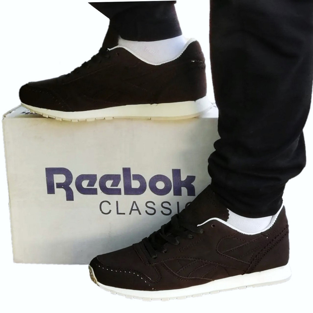 Мужские Кроссовки Reebok Classic Коричневые Рибок Нубук (размеры: 41,42,43,44,45) Днепр - изображение 1