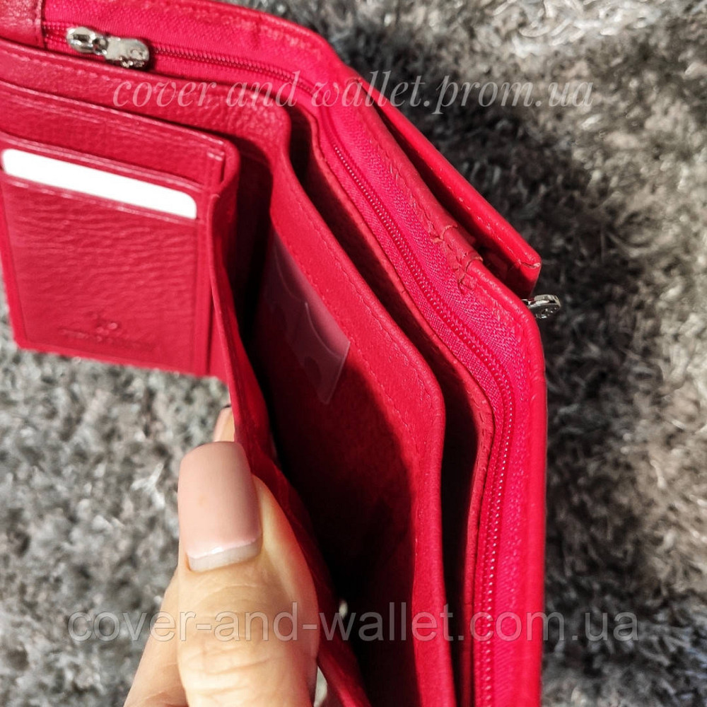 Червоний жіночий гаманець середнього розміру на магнітах Marco Coverna MC 1418 Київ - фото 5