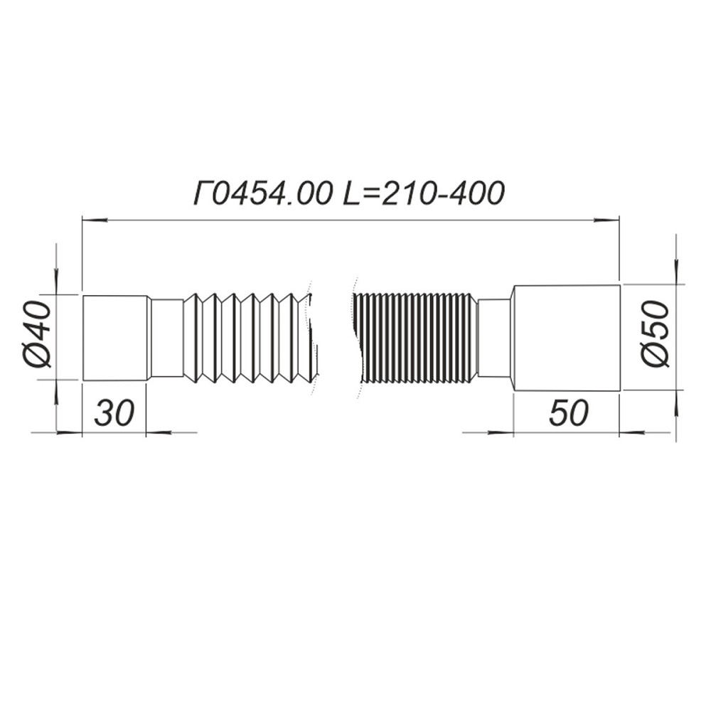 Трубка пластикова гофрована Г0454.00 40х50 L=400 мм SOLOPLAST Київ - фото 4