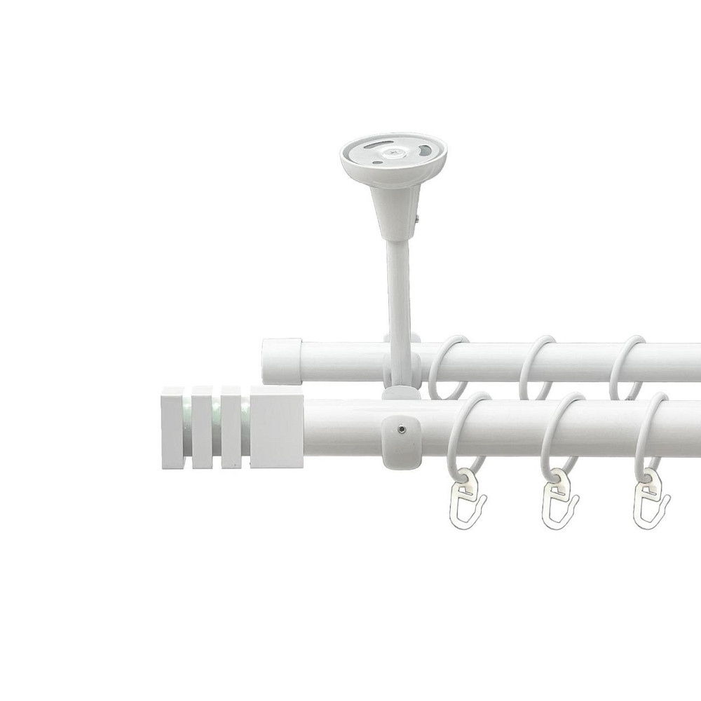 Карниз Orvit Акорда металевий дворядний відкритий до стелі гладка труба кільце металеве Арктіс 25\19 мм 240 см Львов - изображение 1