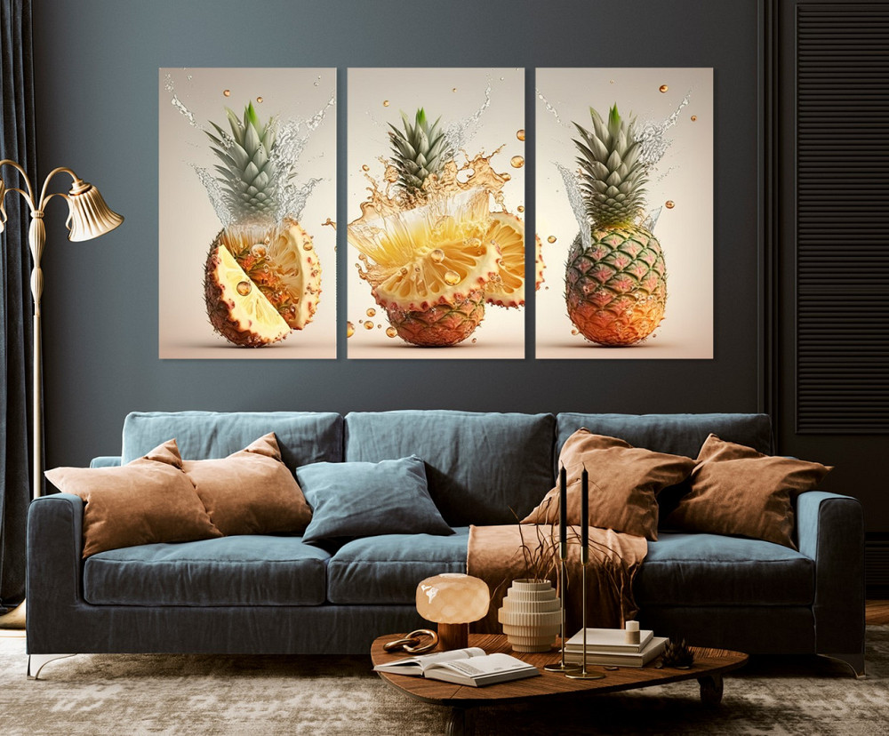 Модульна картина у вітальню/ спальню Ананас ART-129_3A 70х130 см Київ - фото 3