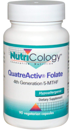 Фолієва кислота для жіночого здоров'я Nutricology QuatreActiv Folate 5-MTHF 90 капс Київ