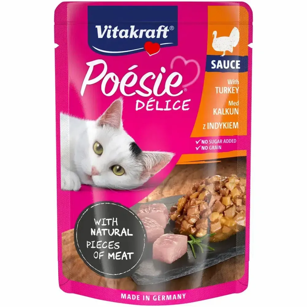 Полнорационный влажный корм для кошек Витакрафт Vitakraft Poésie Délice с индейкой в ​​соусе, 85 г Винница - изображение 1