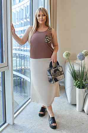 Жіноча майка з принтом Jessa 42-44, Шоколадный Киев