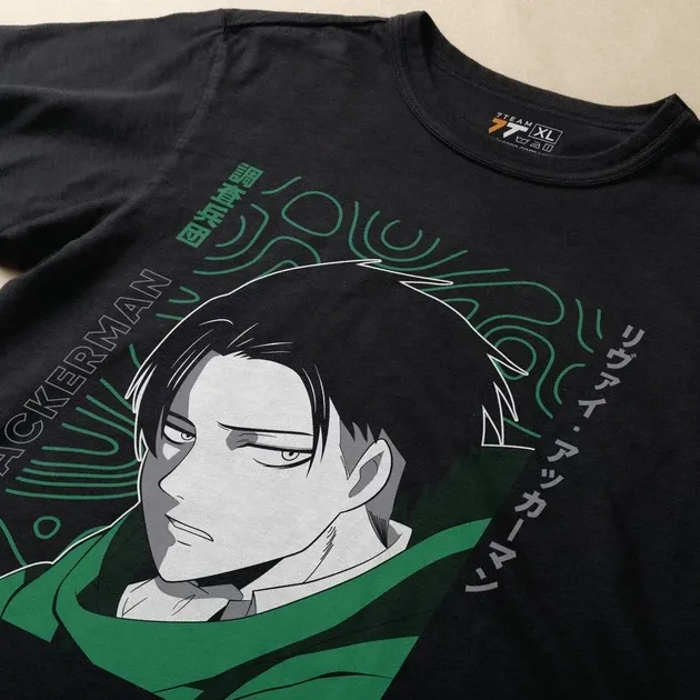 Футболка чоловіча з  принтом Атака Титанов Леви Акерман 3 Розмір 48 Дніпро - фото 3