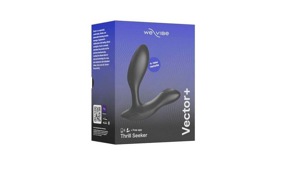 Смарт-вібромасажер простати We-Vibe Vector+ CHARCOAL BLACK, пульт ДК, регульований кут нахилу Sex Aura Київ - фото 8