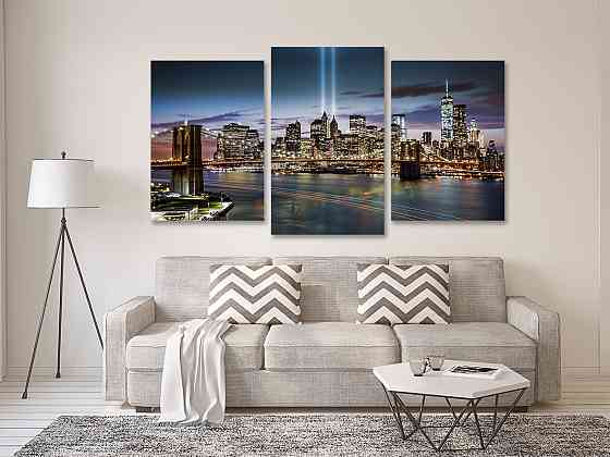 Модульная картина в гостиную / спальню Картина Нічні огні  Art-602_3 Киев