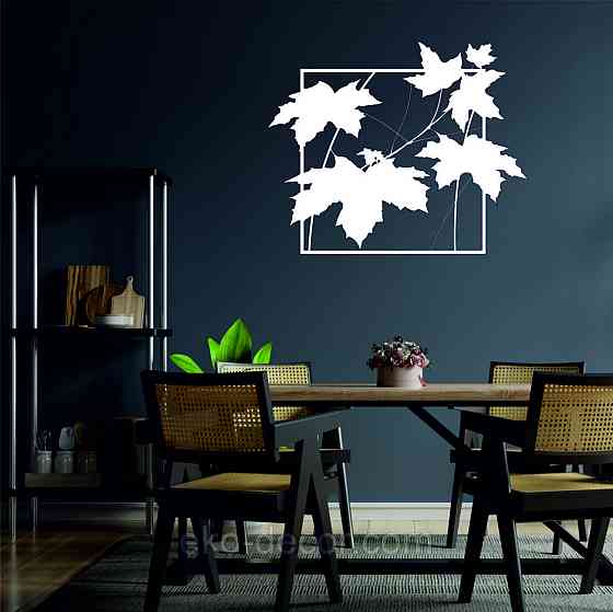 Декоративное настенное Панно «Листья» Декор на стену 50*41 см, Белый Киев