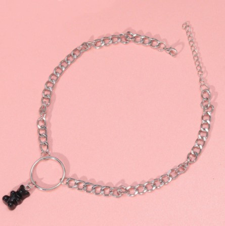 Подвеска мишка с цепочкой 30 см черно-серебристый Киев - изображение 1