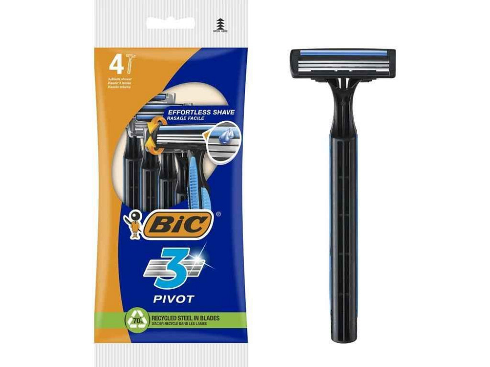 Однор. станок BIC 3 PIVOT для бритья (4шт.в уп.) ТМ BIC Киев - изображение 1