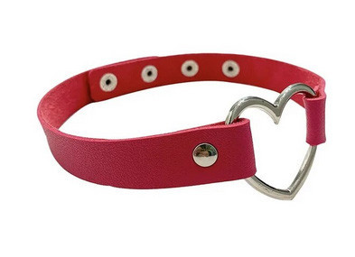 Чокер стильний на шию рожевий серце Київ - фото 1