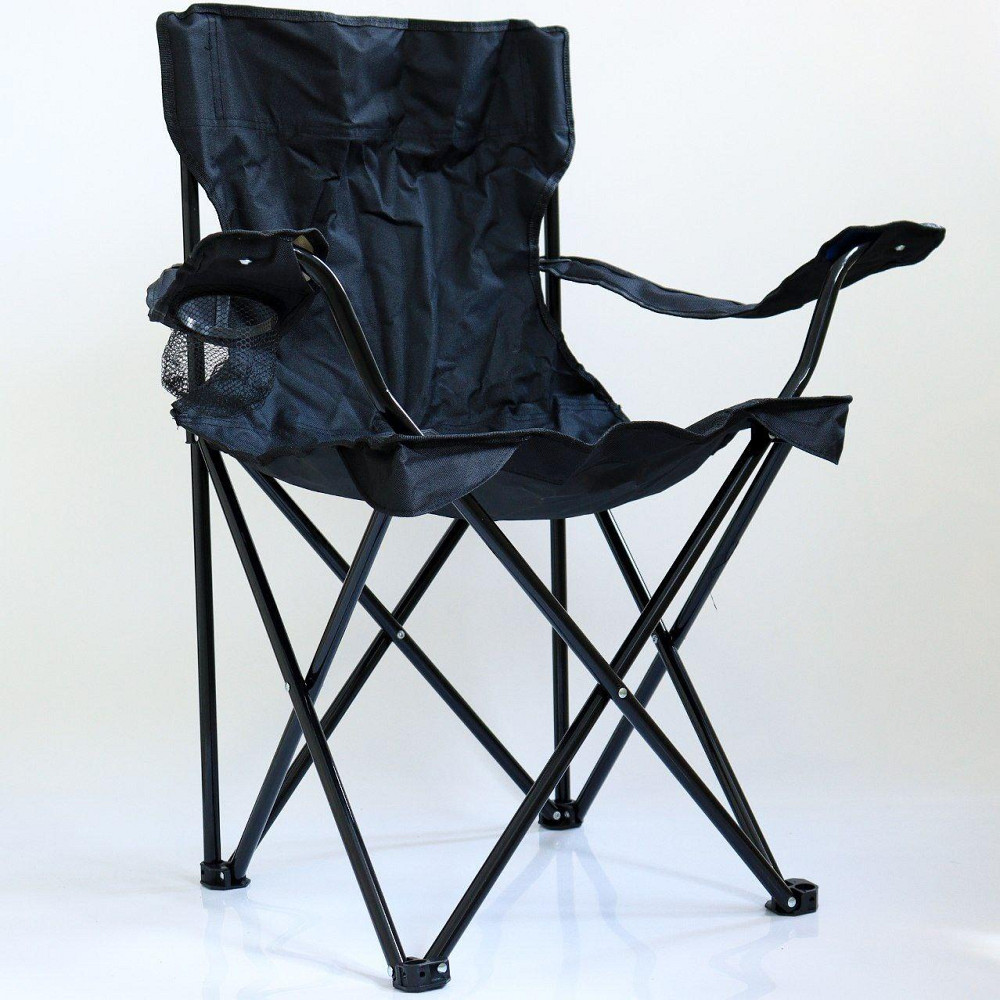 Складное кресло до 100 кг с чехлом, Черное / Раскладной стул для походов, кемпинга, рыбалки, с системой Паук Киев - изображение 9