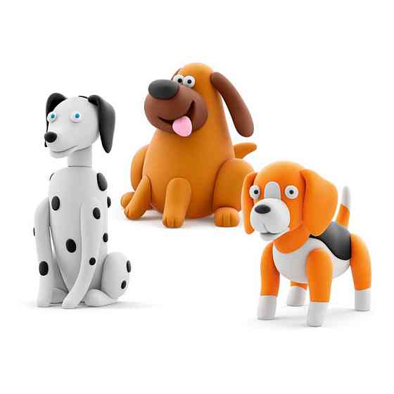 Набір пластиліну "Собаки-Друзі Далматинець Турбо, Лабрадор Ням-Ням, Бігль Вокі" ЛІПАКА 60058-UA01 самостійно твердіє Вінниця