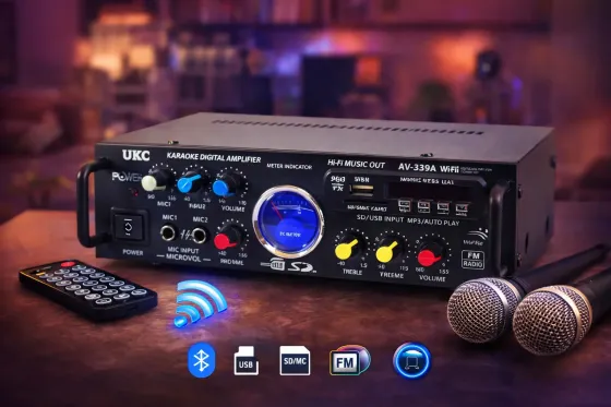 Стерео усилитель звука AMP-339 BT с караоке Коломия