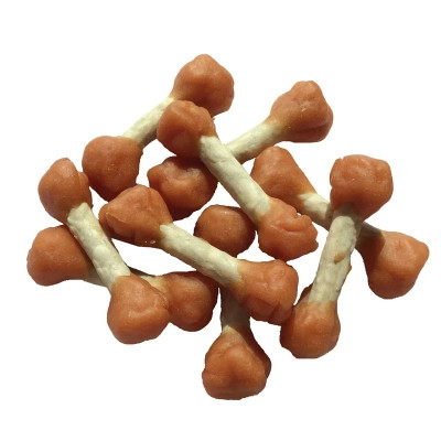 Ласощі для собак Lucky Star Гантельки з м'ясом курки на пресованій кістці з сиром'ятної шкіри в тубі 500 г (4820112458348) Вінниця - фото 1